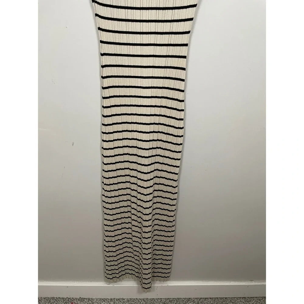 Z Supply Gisele Striped Midi Dress in Sandshell Size Medium Coastal Minimalist